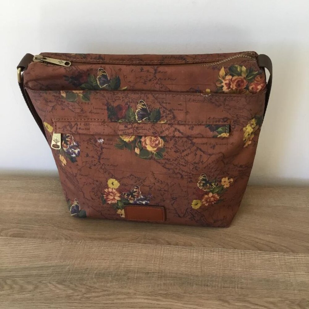 Patricia Nash English Garden Floral Map  Sling Crossbody Shoulder Bag Purse EUC - Picture 4 of 10
